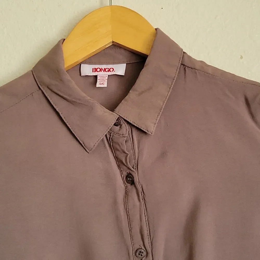 BONGO blause collar with buttons size S/C brown - Picture 5 of 12